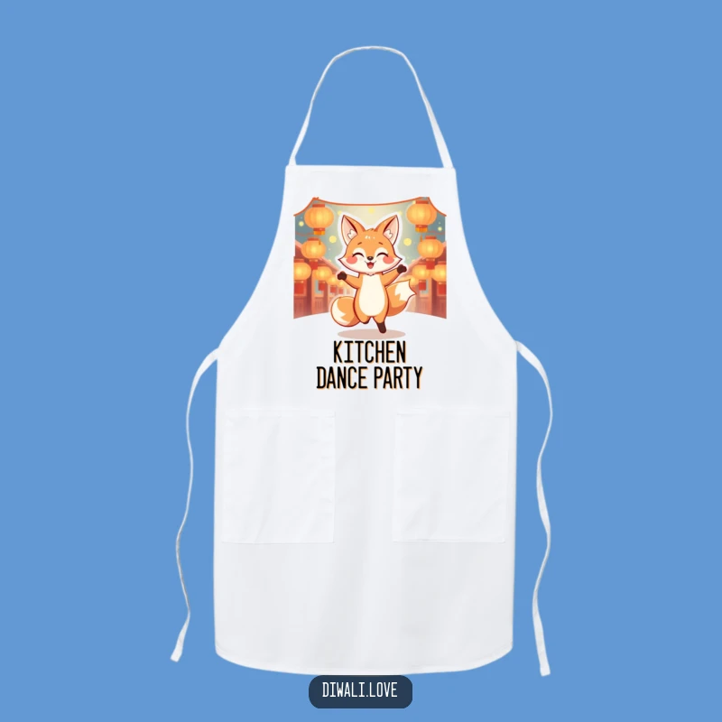 Funny Dancing Fox Lantern Apron - Joyful Kitchen Gift