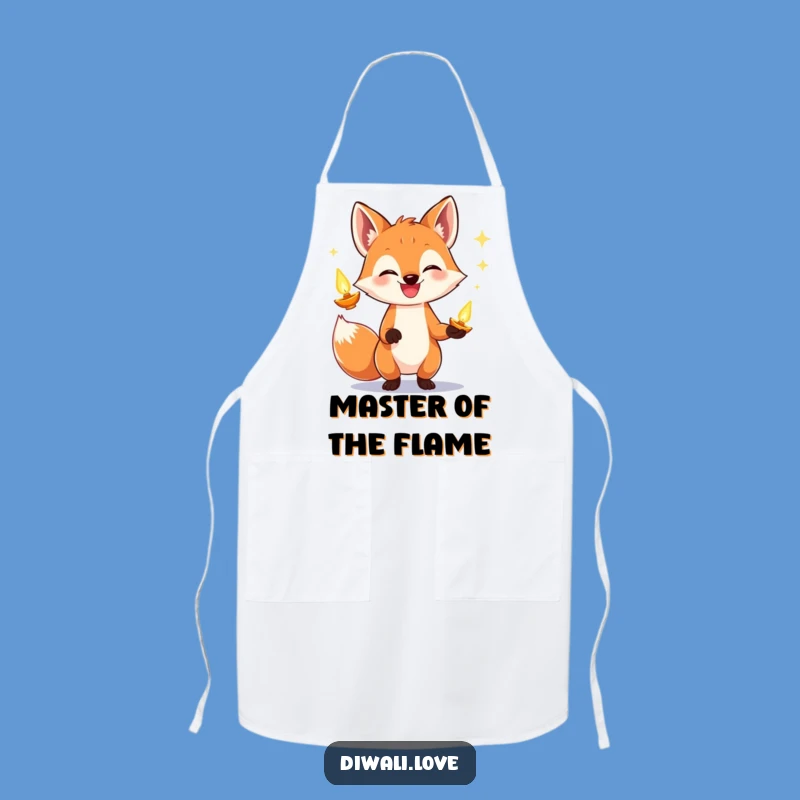 Funny Fox Diya Juggling Apron: Cook with Playful Radiance