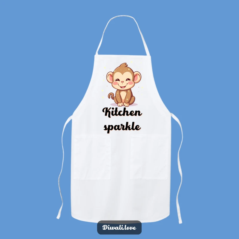 Funny Monkey Lights Apron - Happy Sprinkling Kitchen Wear