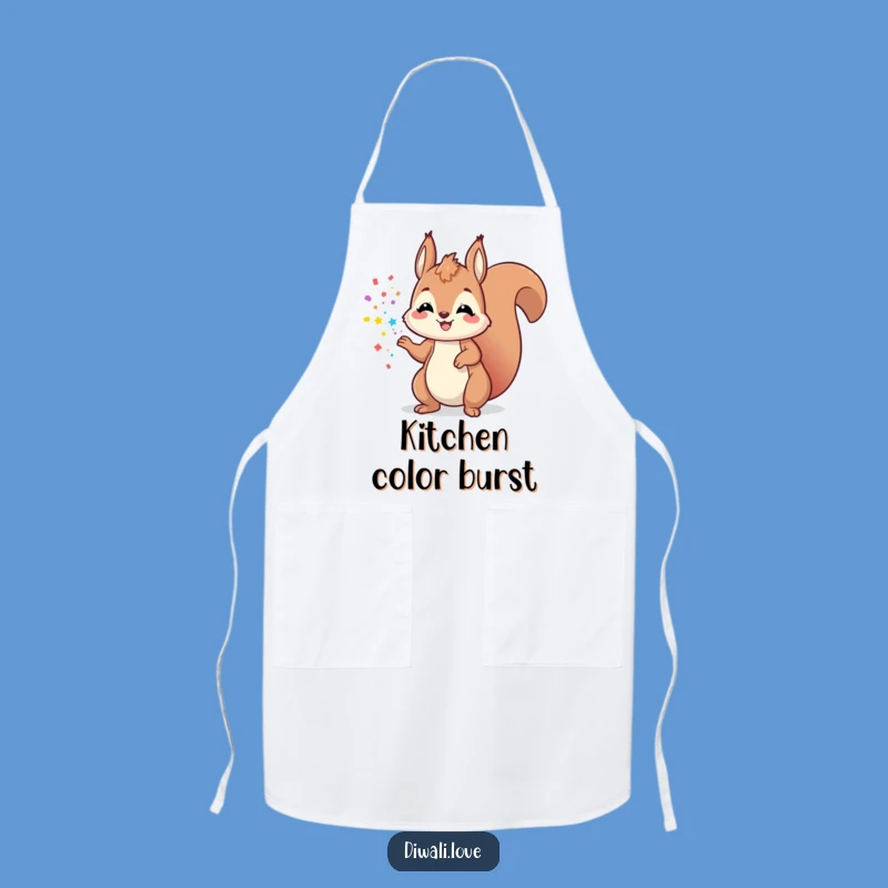 Funny Playful Squirrel Powder Apron - Happy Kitchen Gift