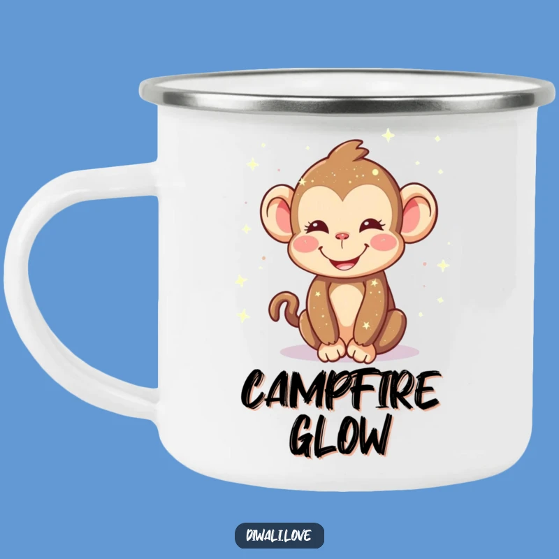 Funny Monkey Lights Camping Mug - Happy Sprinkling Outdoor Drinkware