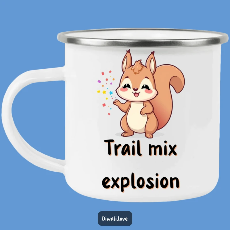Funny Playful Squirrel Powder Camping Mug - Happy Adventure