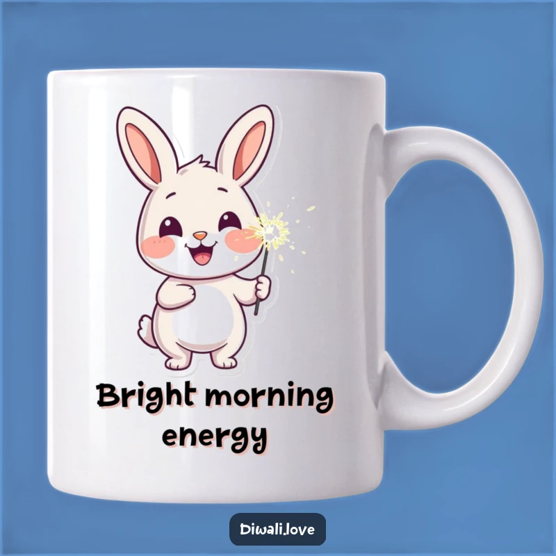 Funny Cheerful Rabbit Sparkler Mug - Joyful Character Gift