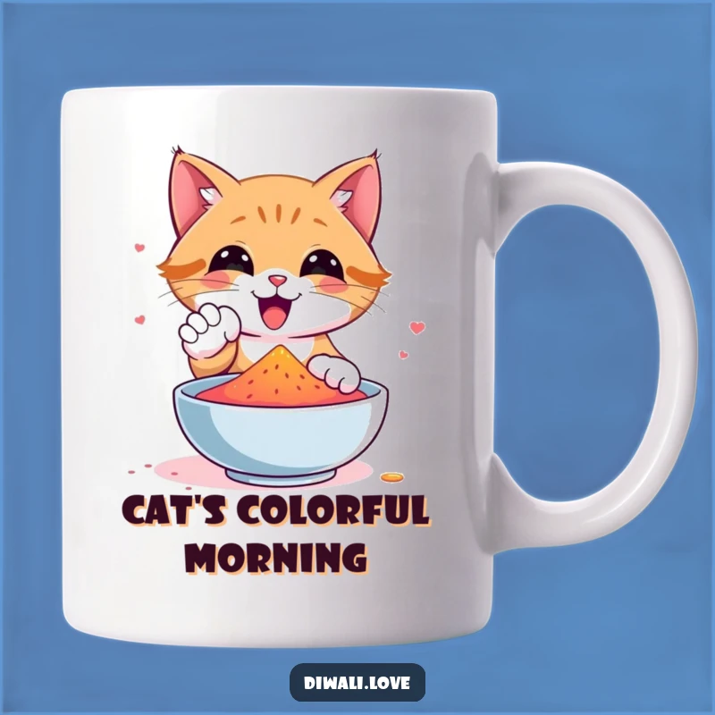 Funny Cat Gulal Paw Mug: A Playful Gift for Colorful Fun