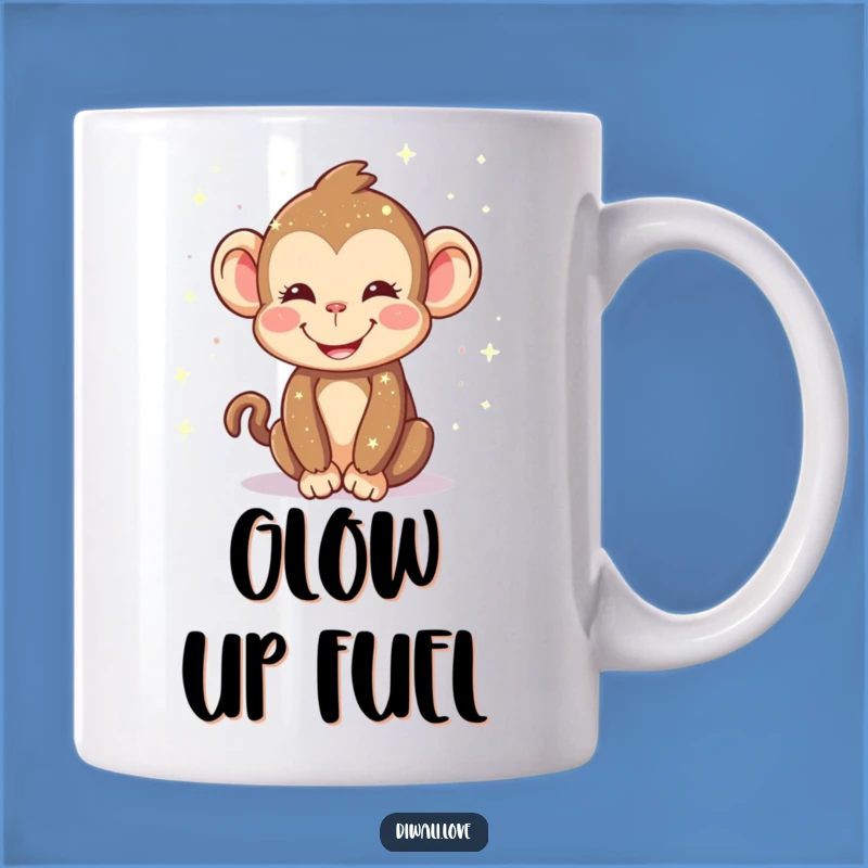 Funny Monkey Lights Mug - Happy Sprinkling Monkey Sparkle Gift