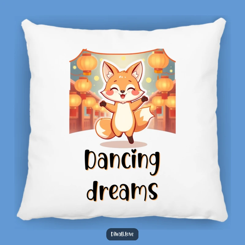 Funny Dancing Fox Lantern Pillow - Soft Joyful Comfort