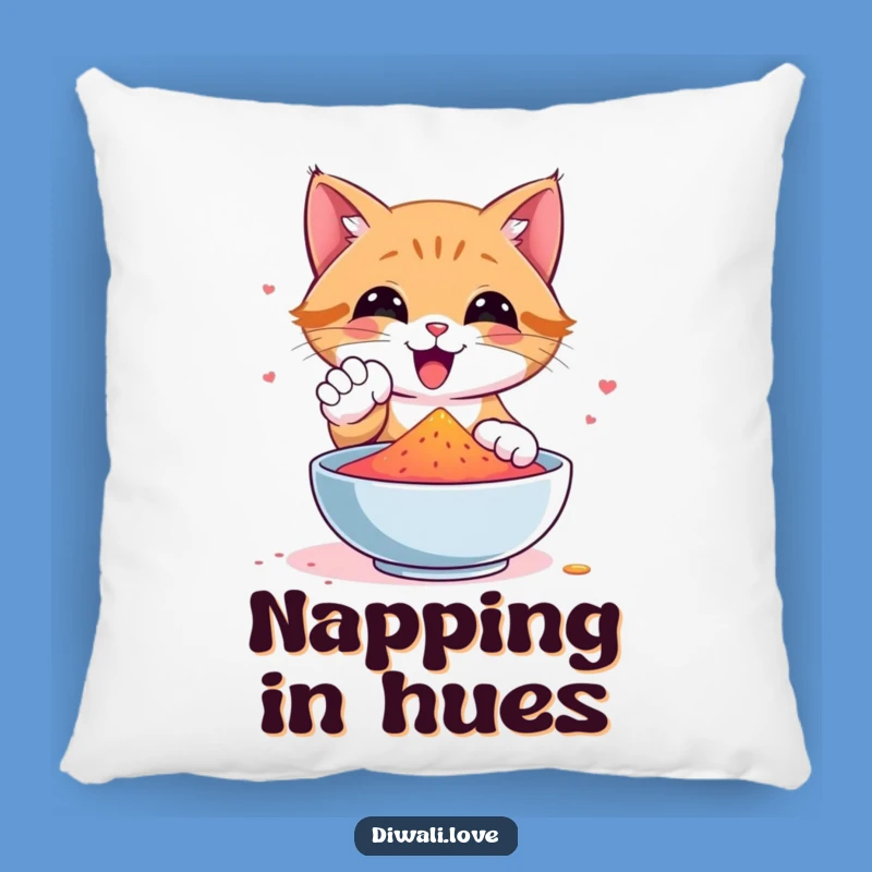 Funny Cat Gulal Paw Pillow: Cozy Comfort with Colorful Charm