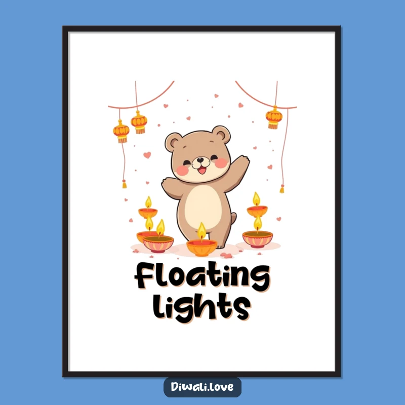 Funny Bear Diya Dance Digital Art - Playful Dancing Bear Print