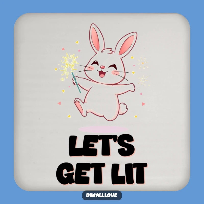 Funny Bunny Sparkler Coaster: Protect Surfaces with Festive Fun