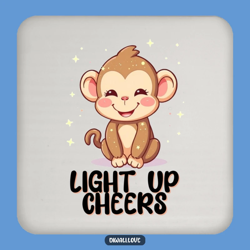 Funny Monkey Lights Coaster - Happy Sprinkling Sparkle Drink Protector