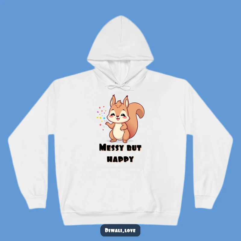 Cozy Playful Squirrel Powder Hoodie - Warm Funny Apparel