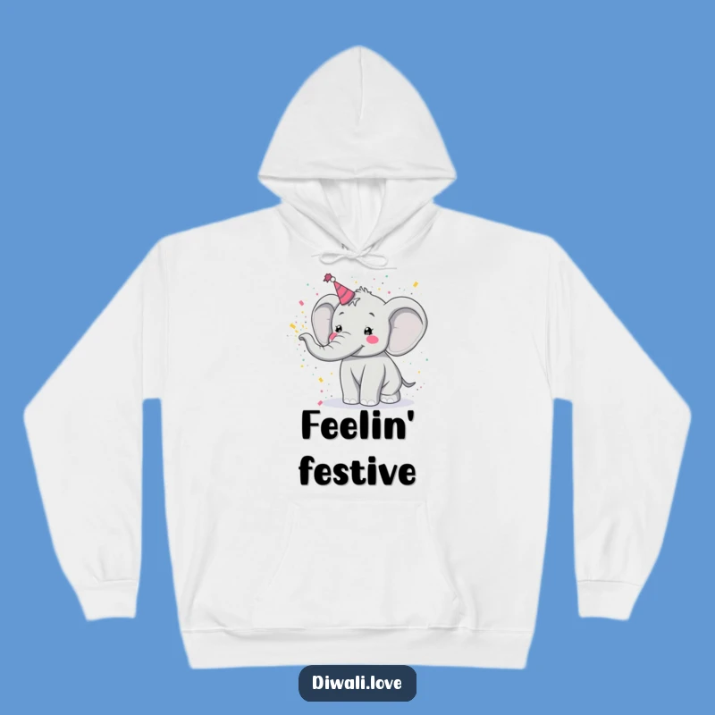 Funny Elephant Holi Hoodie - Cozy & Festive Powder Toss Sweatshirt Gift