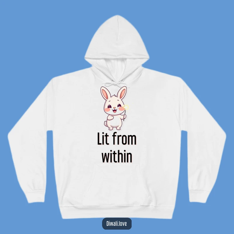 Cozy Cheerful Rabbit Sparkler Hoodie - Warm Funny Apparel