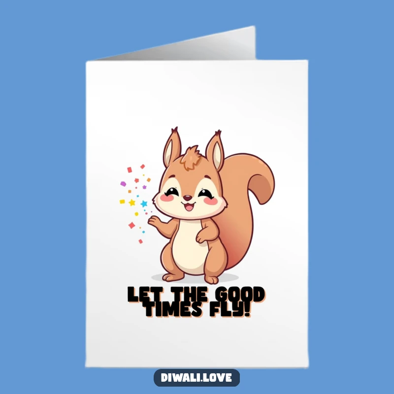 Free Printable Birthday Card: Squirrel's Colorful Toss, Funny Downloadable Gift!