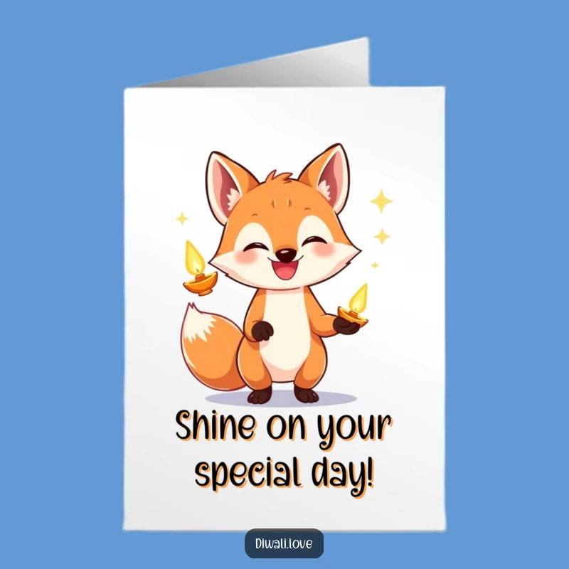 Free Printable Fox Diya Birthday Card - Hilarious Downloadable Gift for Festive Fun