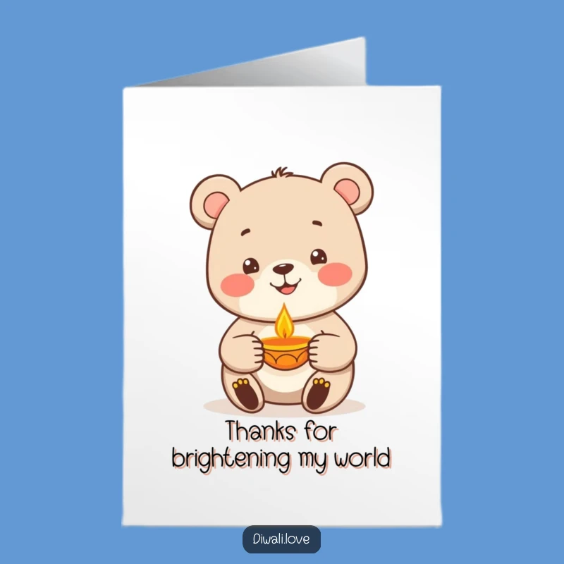 Free Printable Thank You Card: Happy Bear Diya - Funny Downloadable Gift