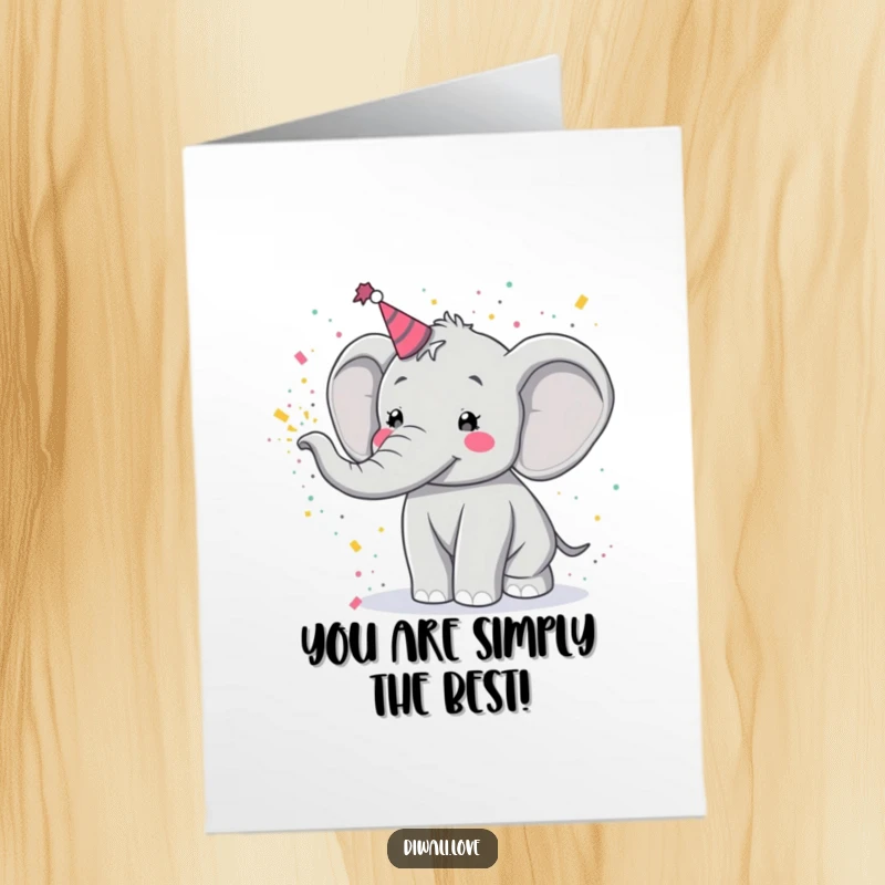 Funny Free Printable Thank You Card: Elephant joyfully tossing colorful powder, a vibrant way to express heartfelt thanks.