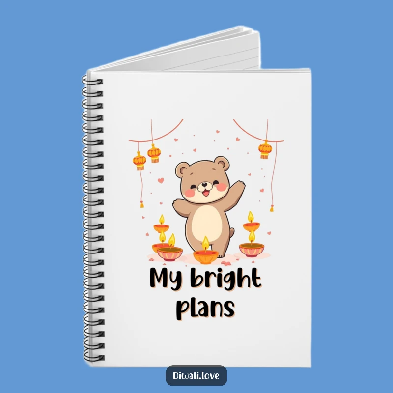 Funny Bear Diya Dance Notebook - Playful Dancing Bear Journal