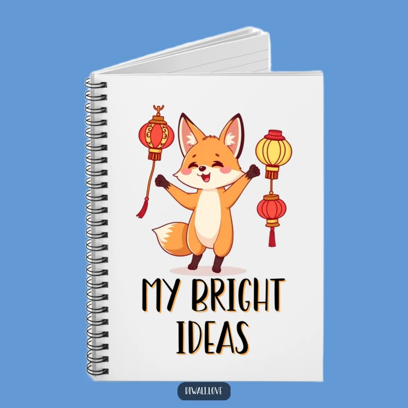 Funny Fox Lantern Notebook - Curious Juggling Journal