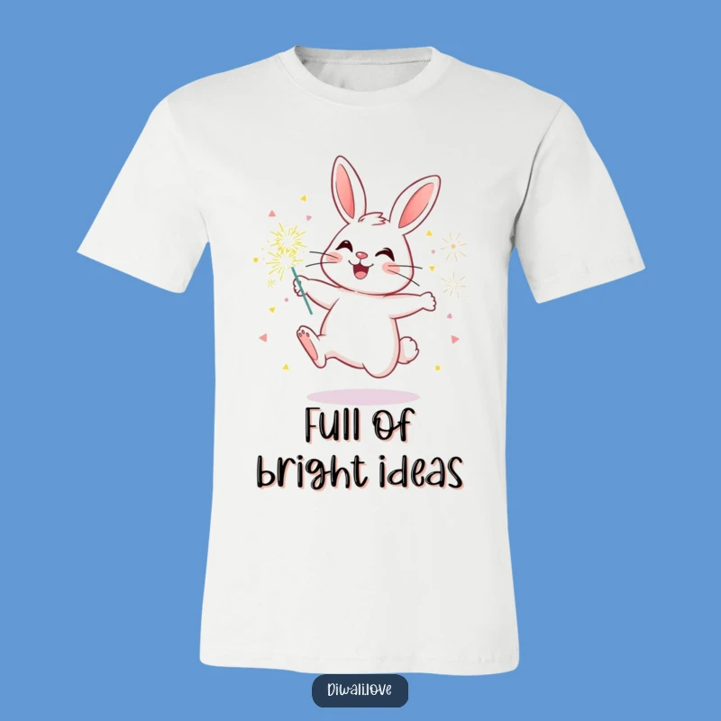 Funny Bunny Sparkler T-Shirt: Wearable Joy for a Cheerful You