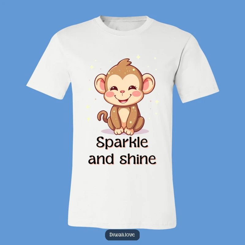 Funny Monkey Lights T-Shirt - Happy Sprinkling Sparkle Tee