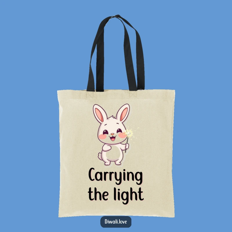 Funny Cheerful Rabbit Sparkler Tote Bag - Joyful Accessory